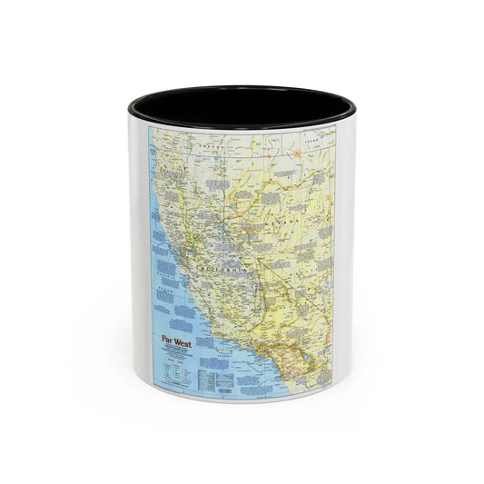 USA - Far West 1 (1984) (Map) Accent Coffee Mug 11oz Black - Go Mug Yourself