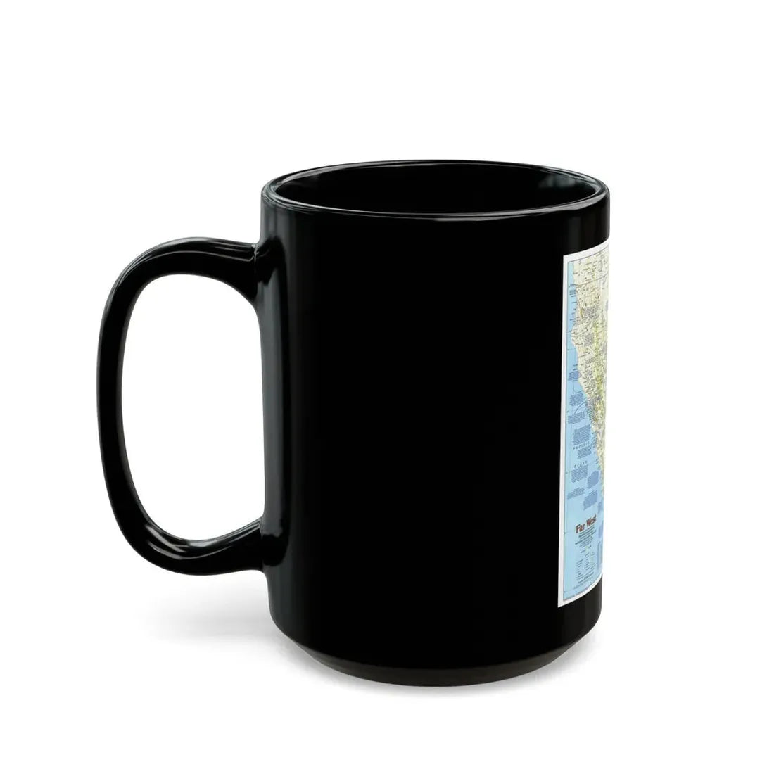 USA - Far West 1 (1984) (Map) Black Coffee Mug - Go Mug Yourself