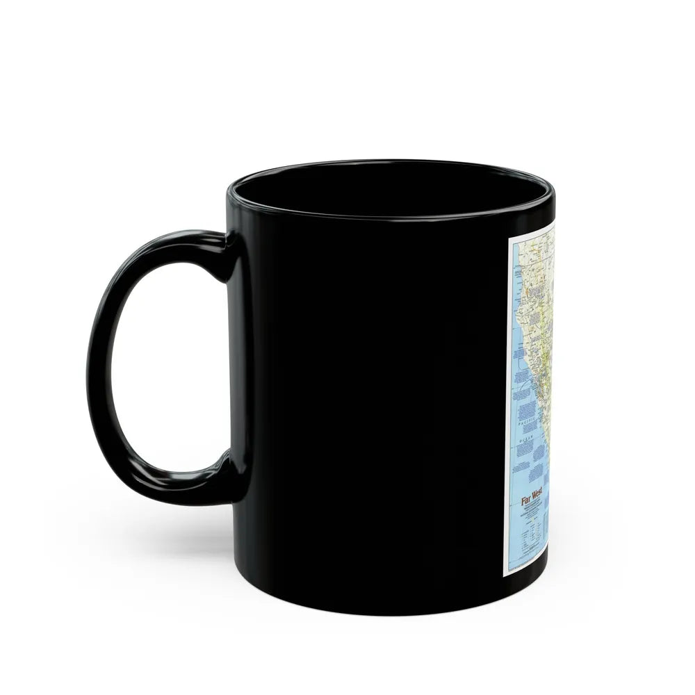 USA - Far West 1 (1984) (Map) Black Coffee Mug-Go Mug Yourself