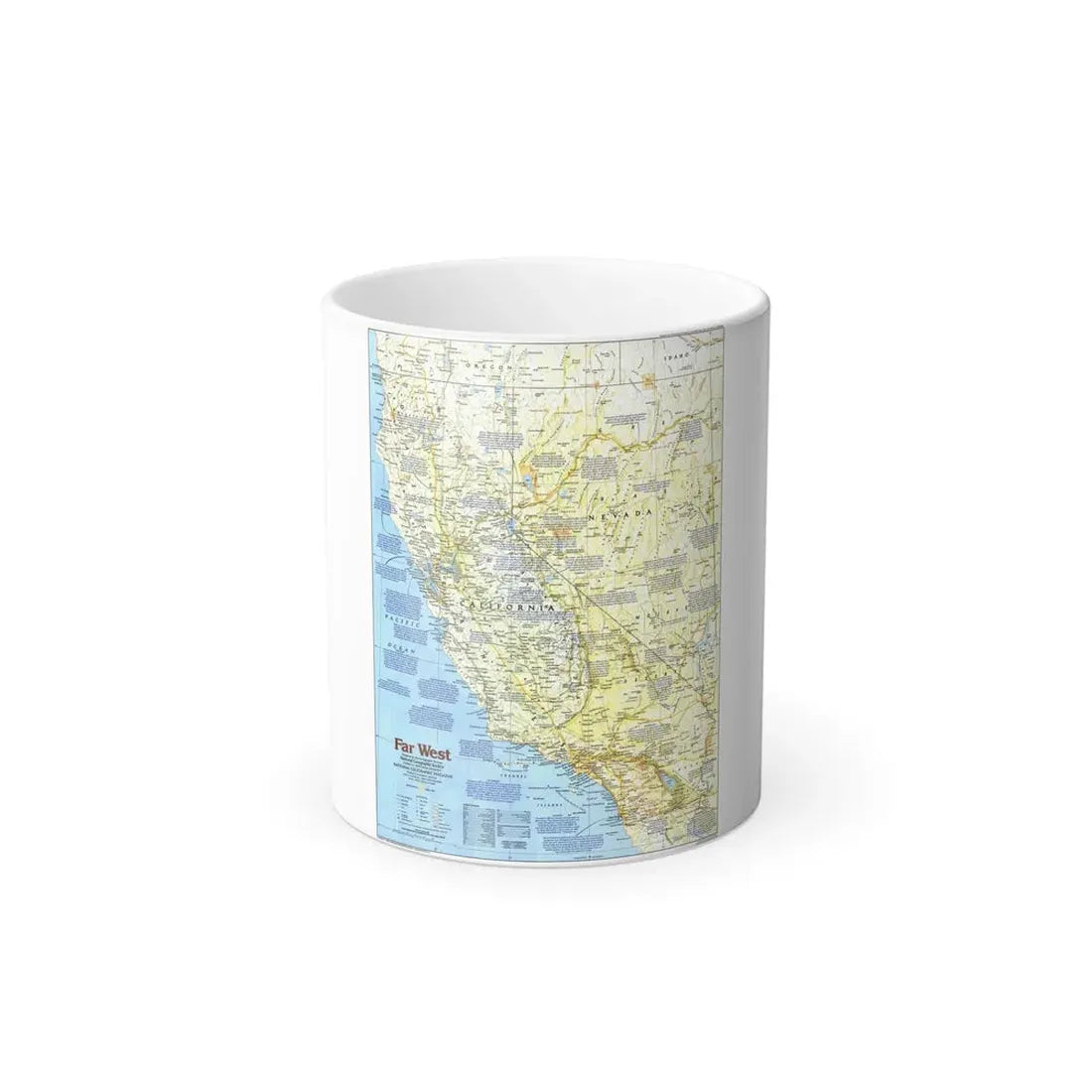 USA - Far West 1 (1984) (Map) Color Changing Mug 11oz Default Title 11oz - Go Mug Yourself