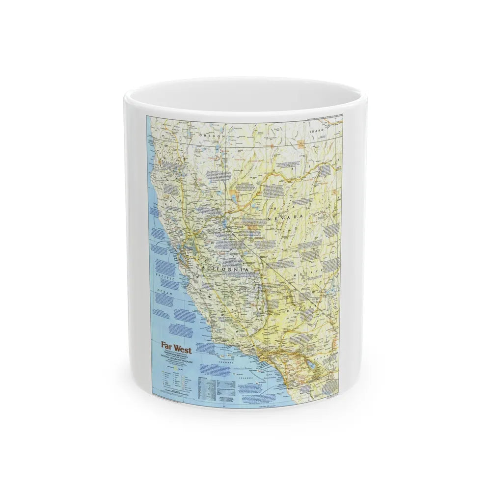 USA - Far West 1 (1984) (Map) White Coffee Mug-11oz-Go Mug Yourself