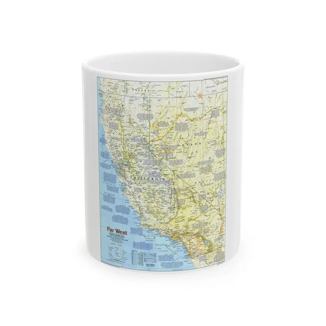 USA - Far West 1 (1984) (Map) White Coffee Mug 11oz - Go Mug Yourself