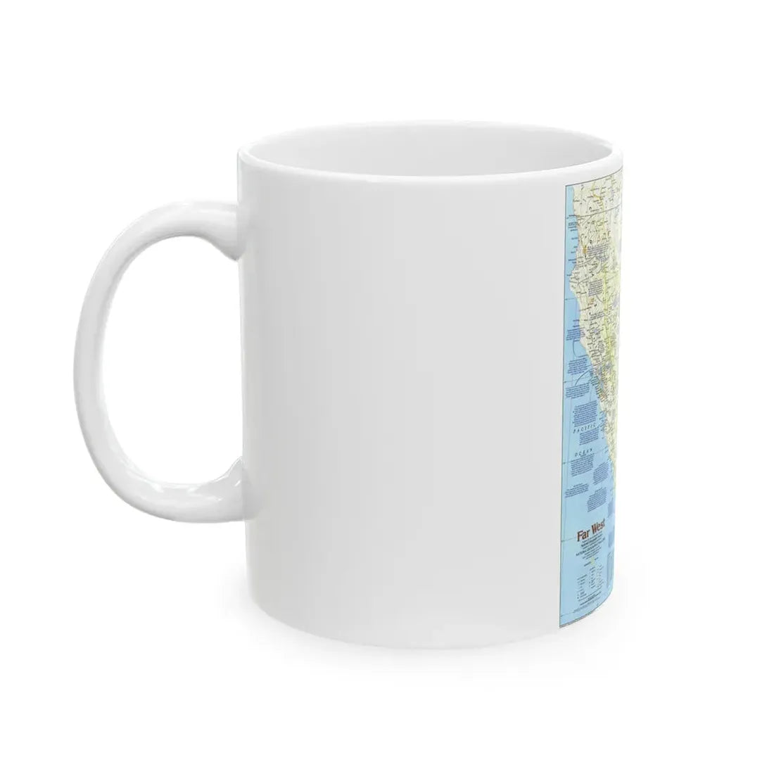 USA - Far West 1 (1984) (Map) White Coffee Mug - Go Mug Yourself