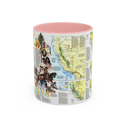 USA - Far West 2 (1984) (Map) Accent Coffee Mug 11oz Pink - Go Mug Yourself