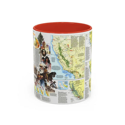 USA - Far West 2 (1984) (Map) Accent Coffee Mug 11oz Red - Go Mug Yourself