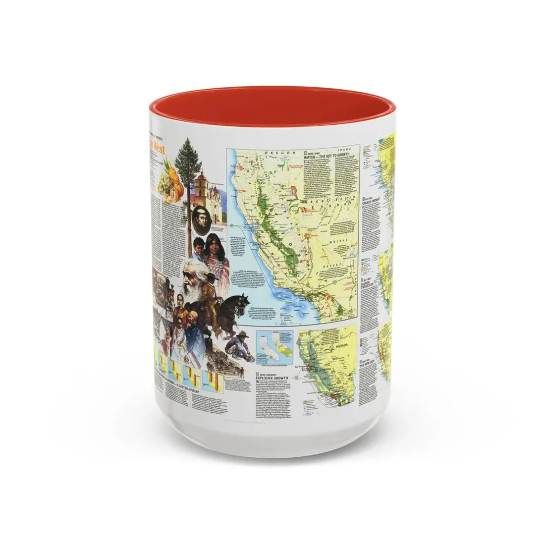 USA - Far West 2 (1984) (Map) Accent Coffee Mug 15oz Red - Go Mug Yourself
