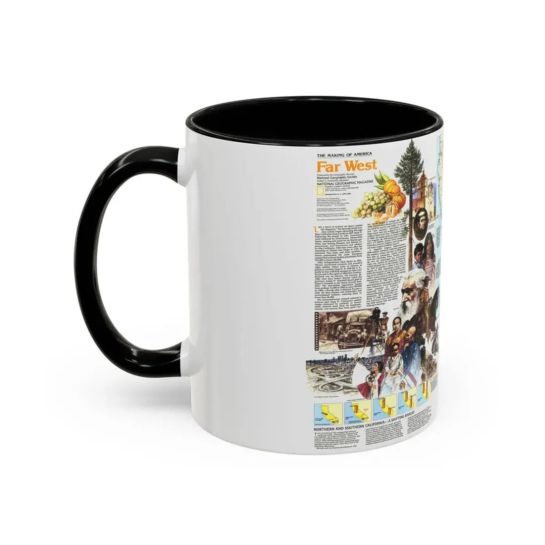 USA - Far West 2 (1984) (Map) Accent Coffee Mug - Go Mug Yourself