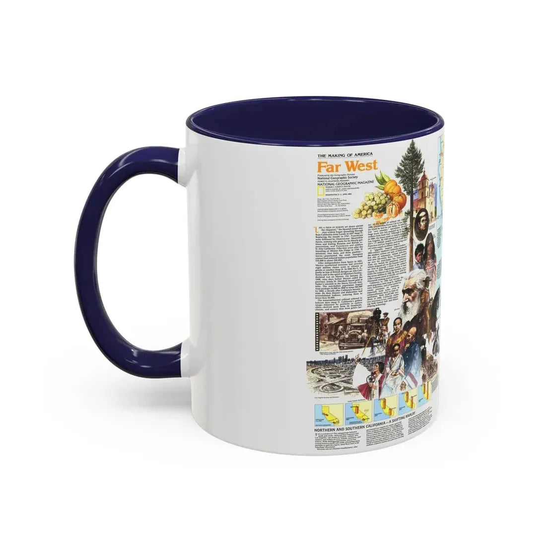 USA - Far West 2 (1984) (Map) Accent Coffee Mug - Go Mug Yourself