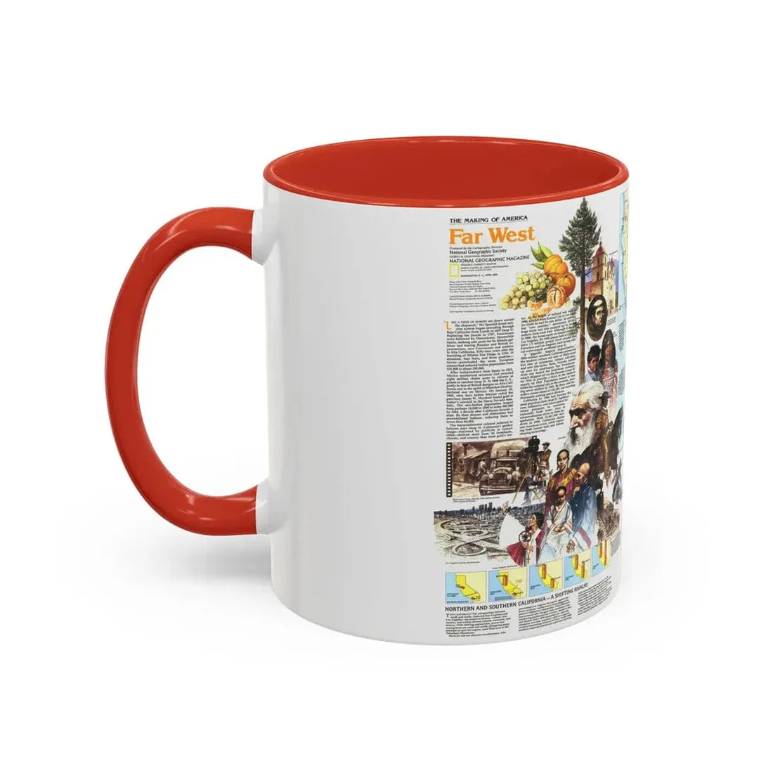 USA - Far West 2 (1984) (Map) Accent Coffee Mug - Go Mug Yourself