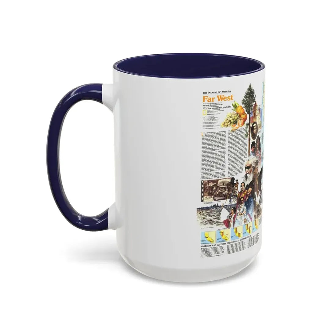 USA - Far West 2 (1984) (Map) Accent Coffee Mug - Go Mug Yourself
