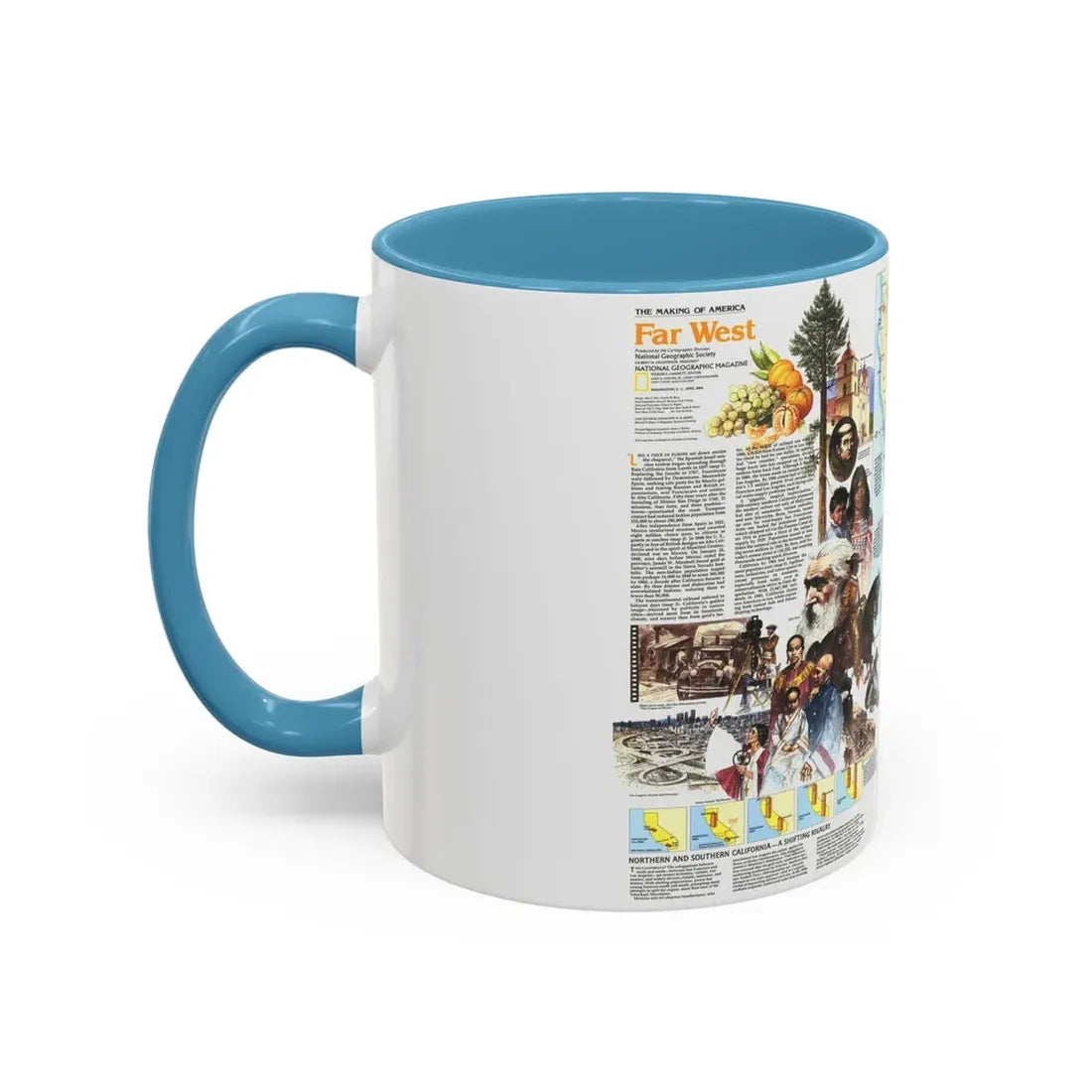 USA - Far West 2 (1984) (Map) Accent Coffee Mug - Go Mug Yourself