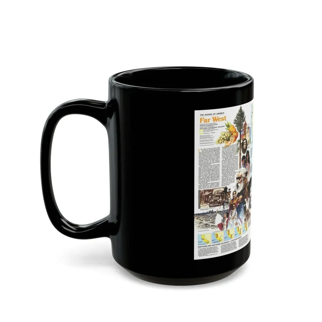 USA - Far West 2 (1984) (Map) Black Coffee Mug - Go Mug Yourself