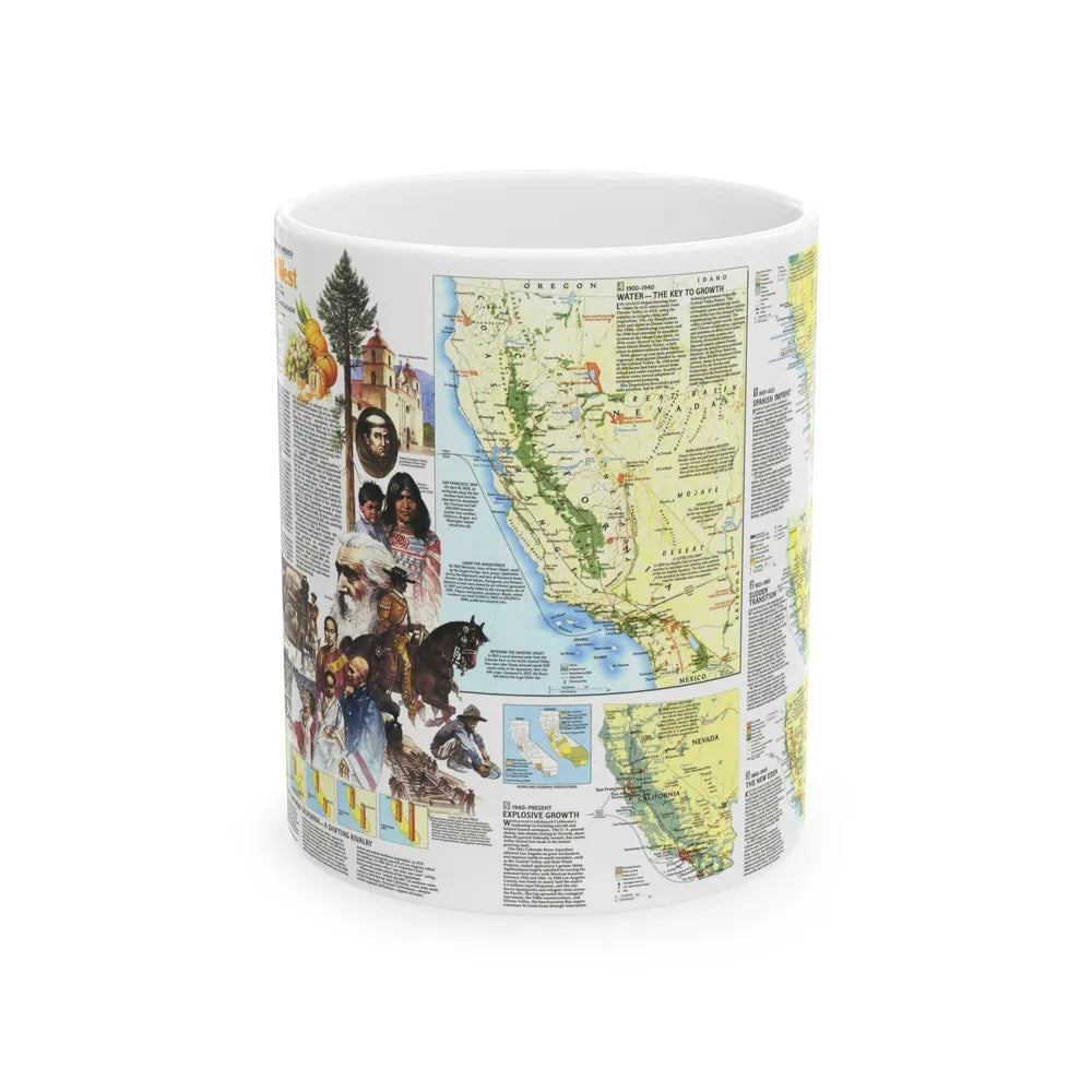 USA - Far West 2 (1984) (Map) White Coffee Mug-11oz-Go Mug Yourself