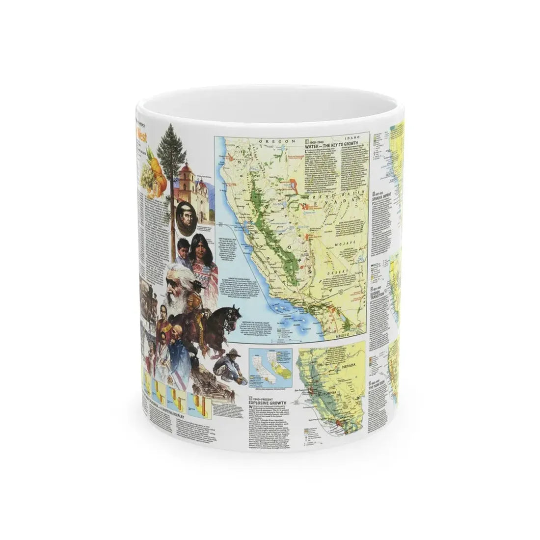 USA - Far West 2 (1984) (Map) White Coffee Mug 11oz - Go Mug Yourself
