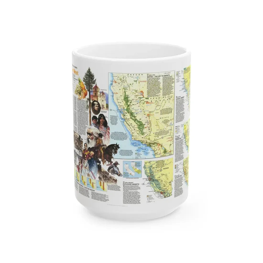 USA - Far West 2 (1984) (Map) White Coffee Mug 15oz - Go Mug Yourself