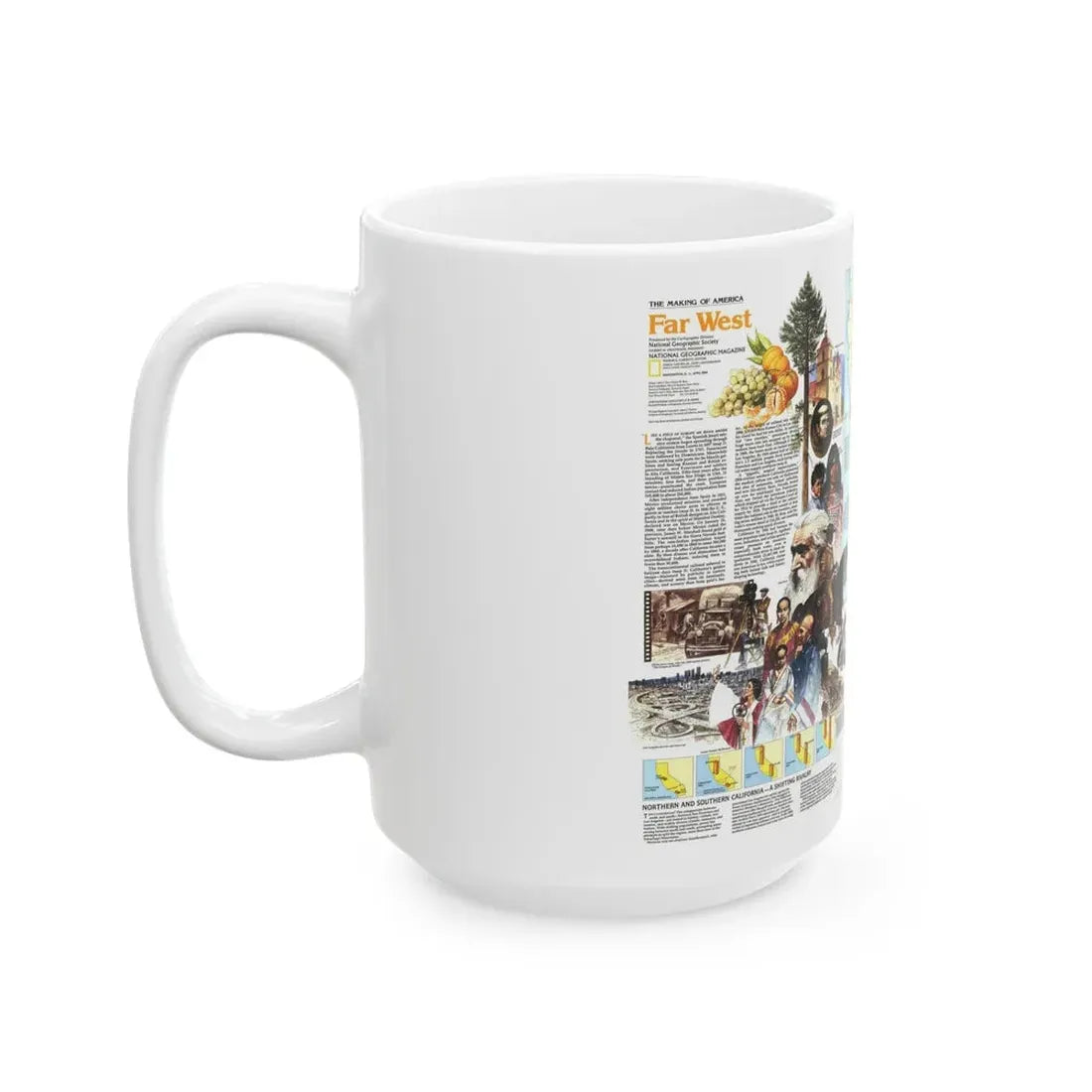 USA - Far West 2 (1984) (Map) White Coffee Mug - Go Mug Yourself