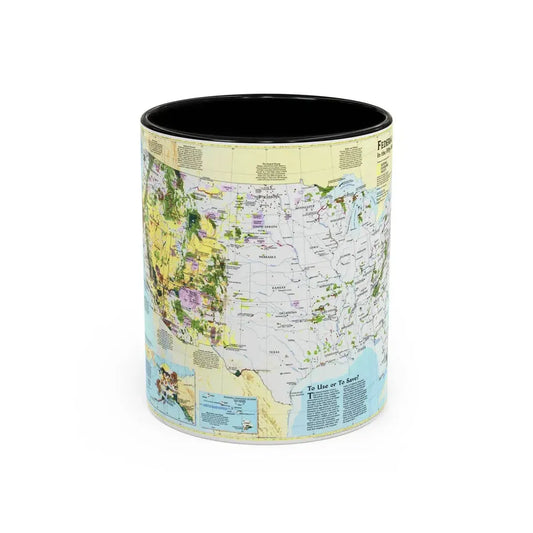 USA - Federal Lands in the Fifty States (1996) (Map) Accent Coffee Mug 11oz Black - Go Mug Yourself