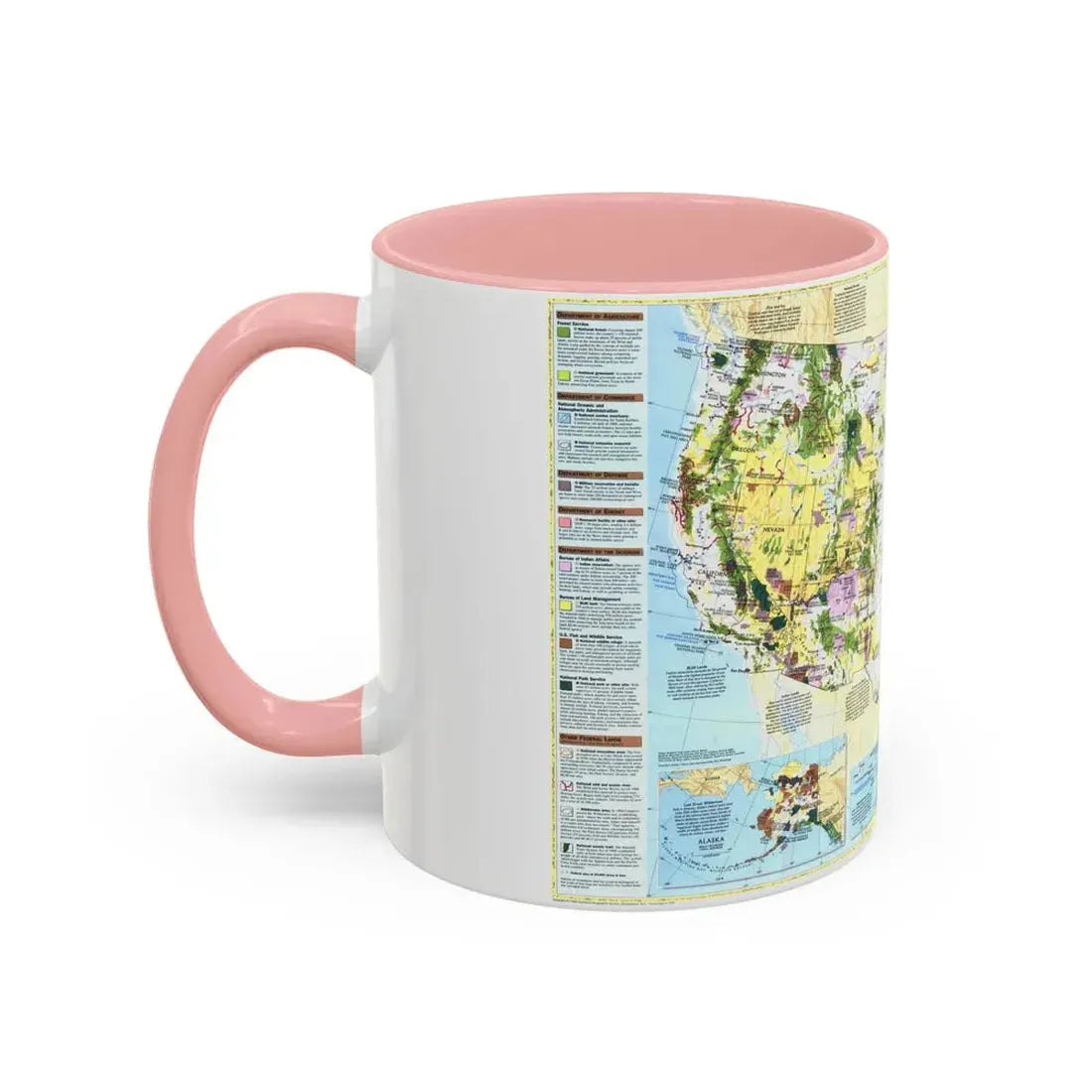 USA - Federal Lands in the Fifty States (1996) (Map) Accent Coffee Mug - Go Mug Yourself
