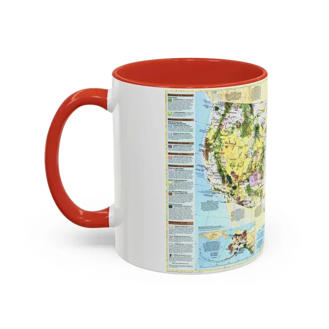 USA - Federal Lands in the Fifty States (1996) (Map) Accent Coffee Mug - Go Mug Yourself