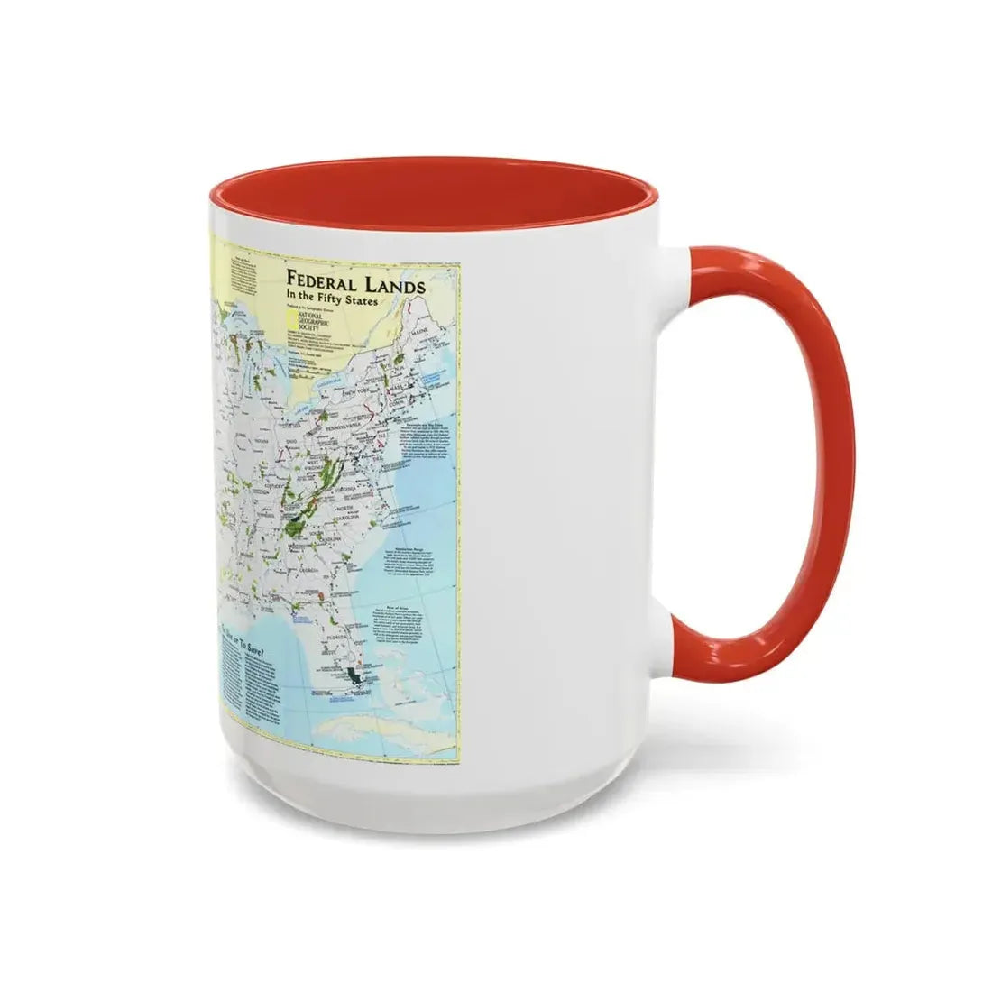 USA - Federal Lands in the Fifty States (1996) (Map) Accent Coffee Mug - Go Mug Yourself