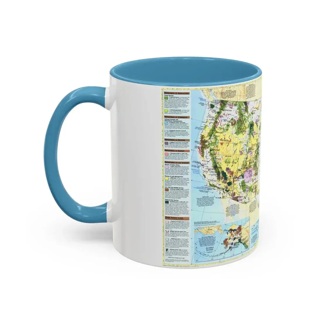 USA - Federal Lands in the Fifty States (1996) (Map) Accent Coffee Mug - Go Mug Yourself