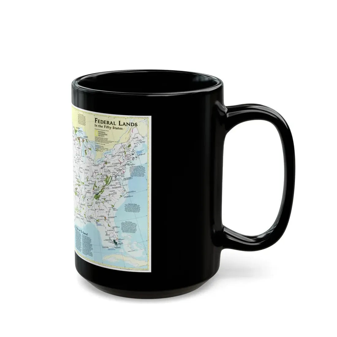 USA - Federal Lands in the Fifty States (1996) (Map) Black Coffee Mug - Go Mug Yourself