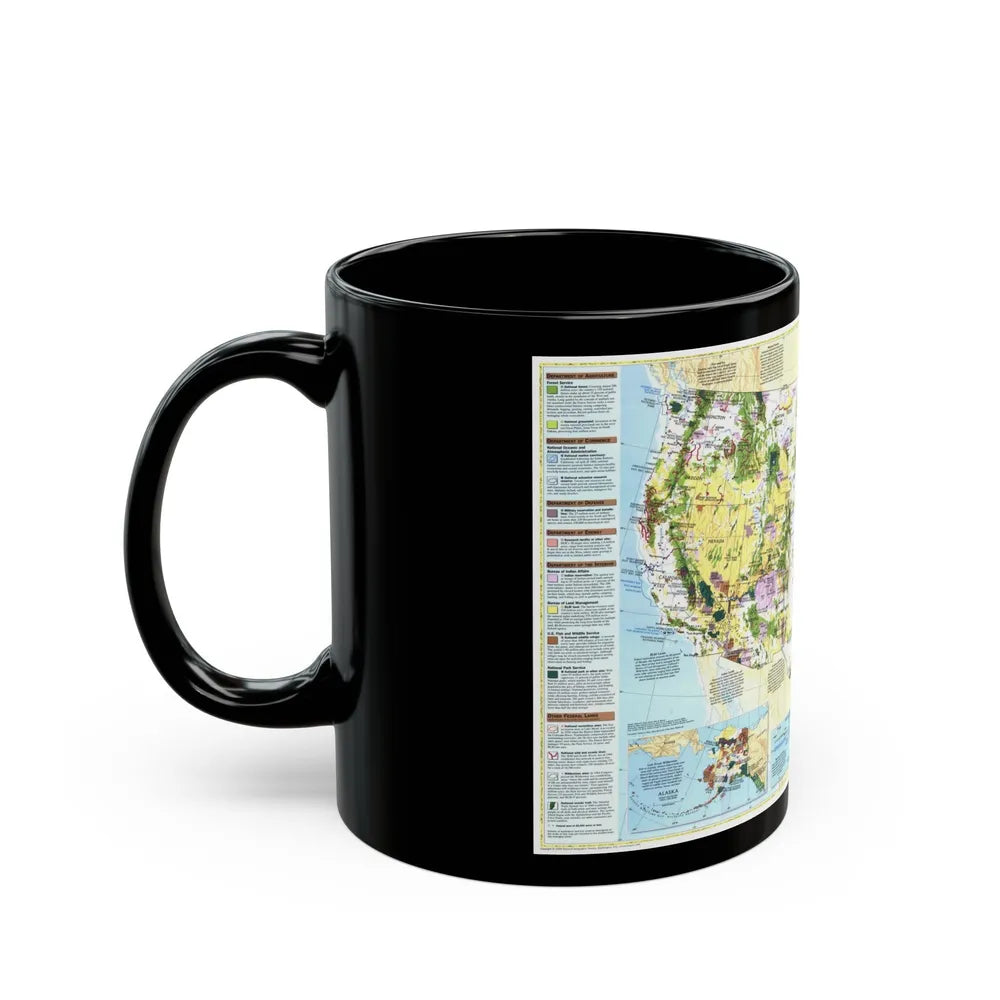 USA - Federal Lands in the Fifty States (1996) (Map) Black Coffee Mug-Go Mug Yourself