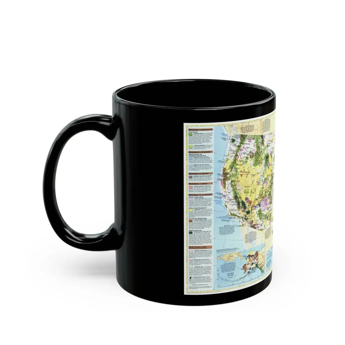 USA - Federal Lands in the Fifty States (1996) (Map) Black Coffee Mug - Go Mug Yourself