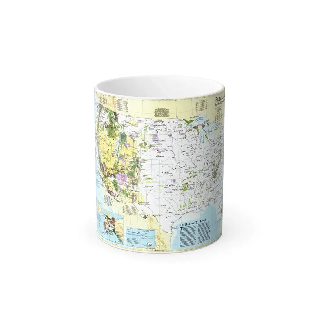 USA - Federal Lands in the Fifty States (1996) (Map) Color Changing Mug 11oz Default Title - Go Mug Yourself