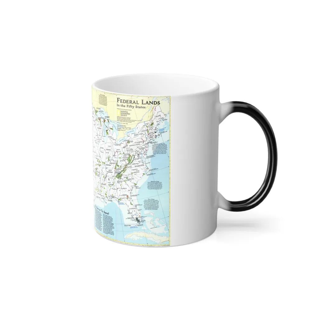 USA - Federal Lands in the Fifty States (1996) (Map) Color Changing Mug 11oz-Go Mug Yourself