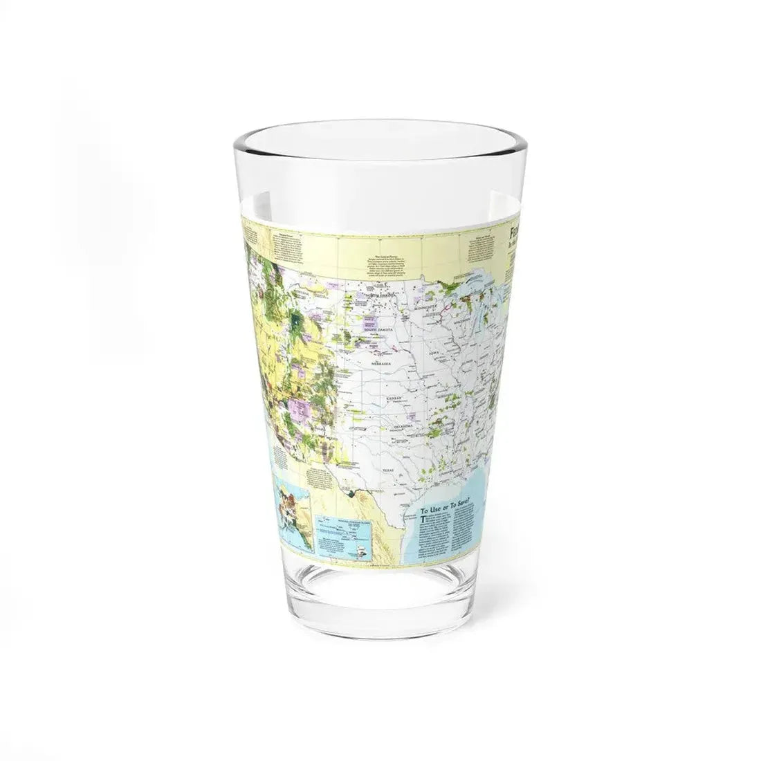 USA - Federal Lands in the Fifty States (1996) (Map) Pint Glass 16oz - Go Mug Yourself