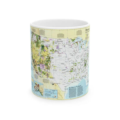 USA - Federal Lands in the Fifty States (1996) (Map) White Coffee Mug 11oz - Go Mug Yourself