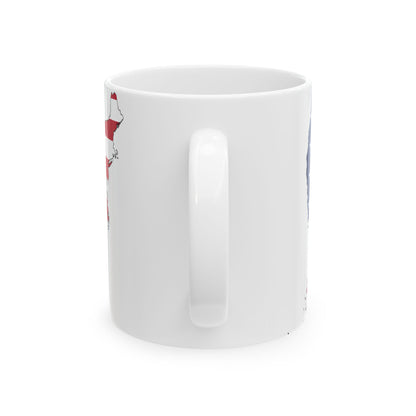 USA Flag Map (United States) White Coffee Mug-Go Mug Yourself