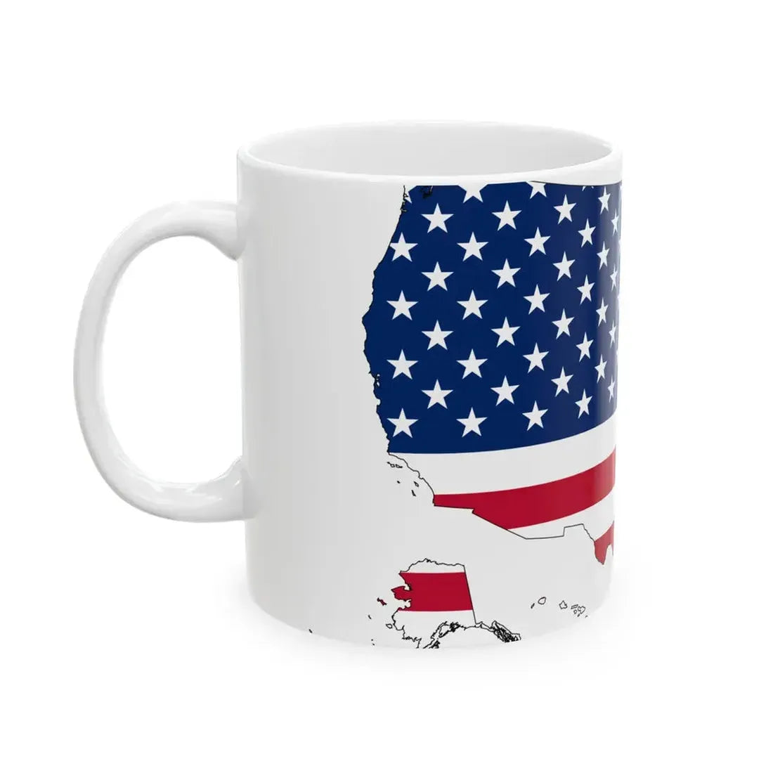 USA Flag Map (United States) White Coffee Mug - Go Mug Yourself