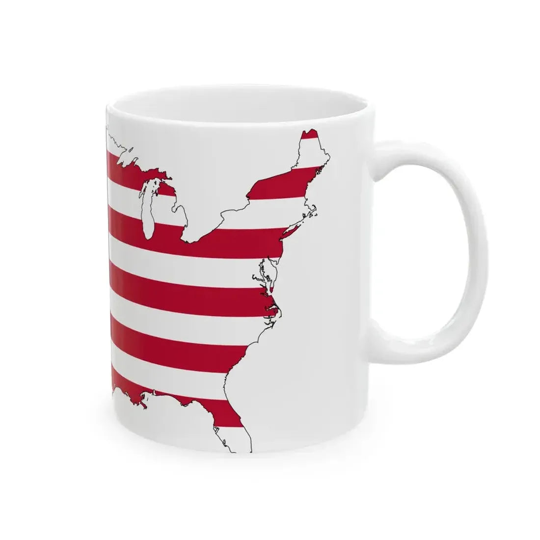 USA Flag Map (United States) White Coffee Mug - Go Mug Yourself