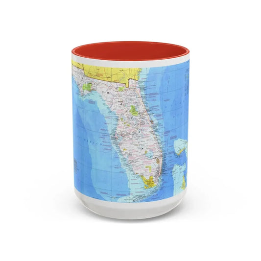 USA - Florida 1 (1973) (Map) Accent Coffee Mug 15oz Red - Go Mug Yourself