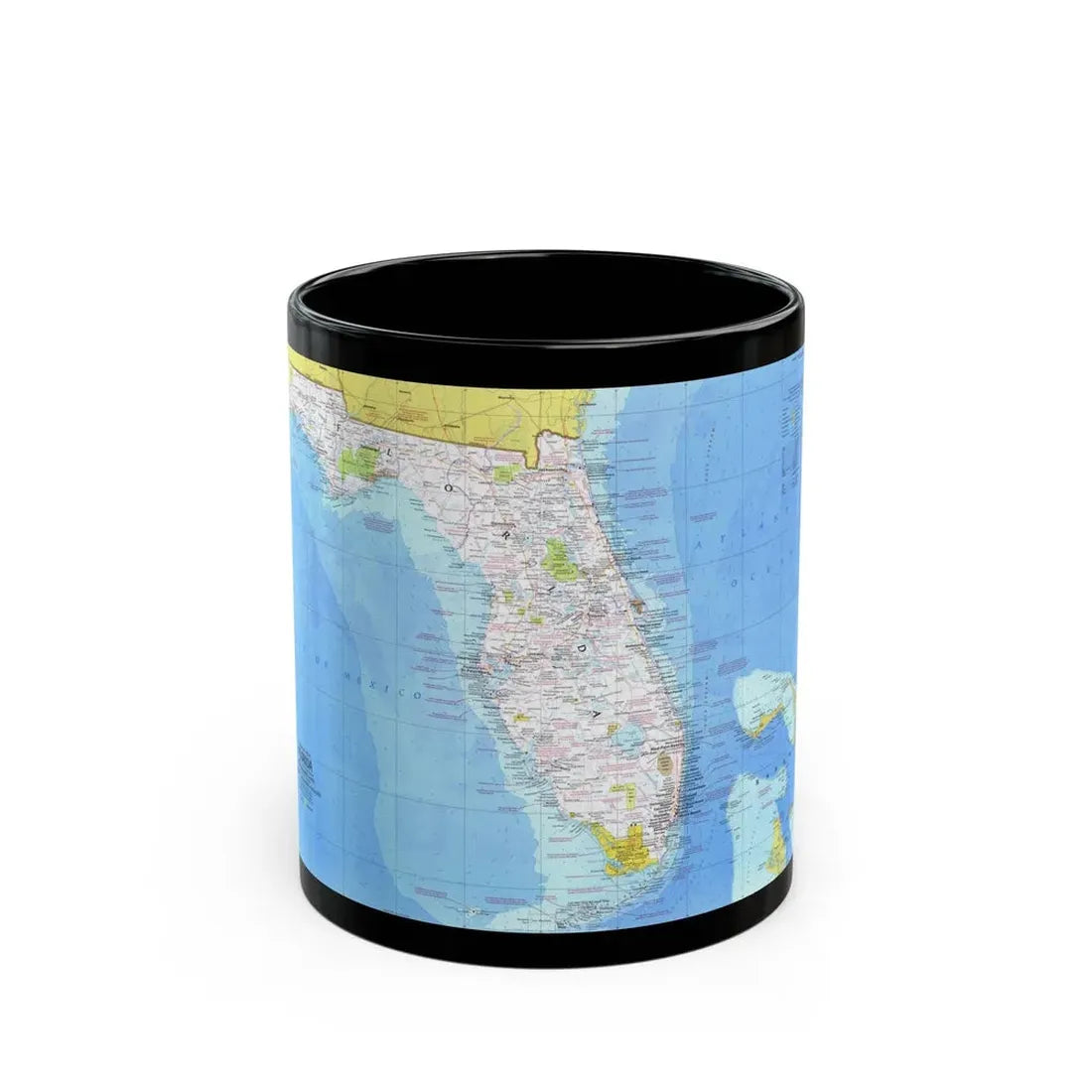 USA - Florida 1 (1973) (Map) Black Coffee Mug 11oz - Go Mug Yourself