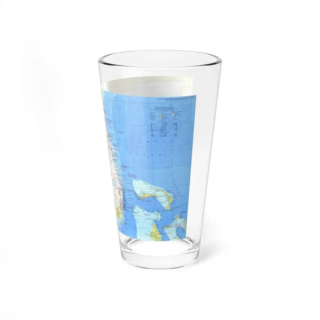 USA - Florida 1 (1973) (Map) Pint Glass 16oz - Go Mug Yourself