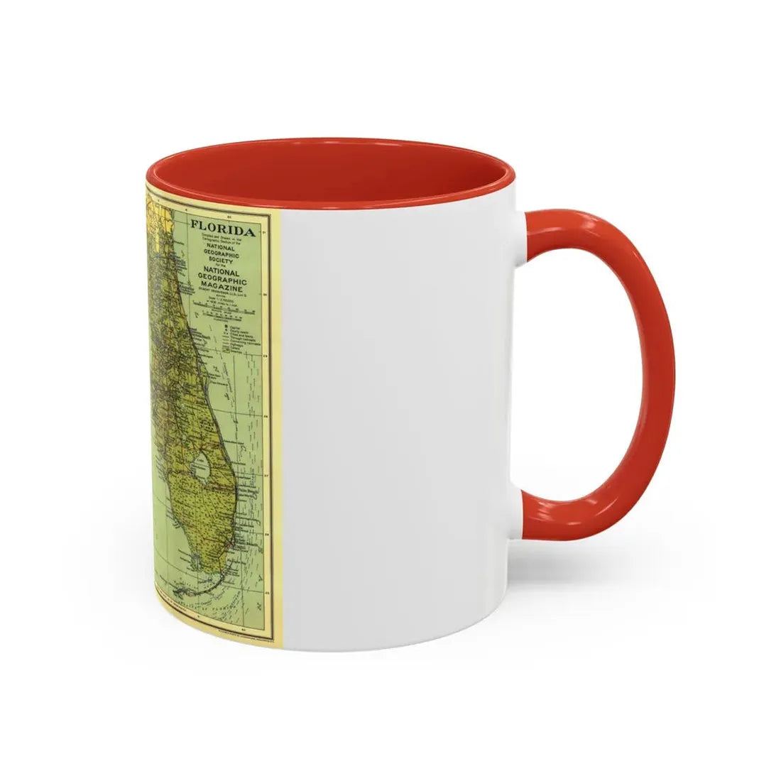 USA - Florida (1930) (Map) Accent Coffee Mug - Go Mug Yourself
