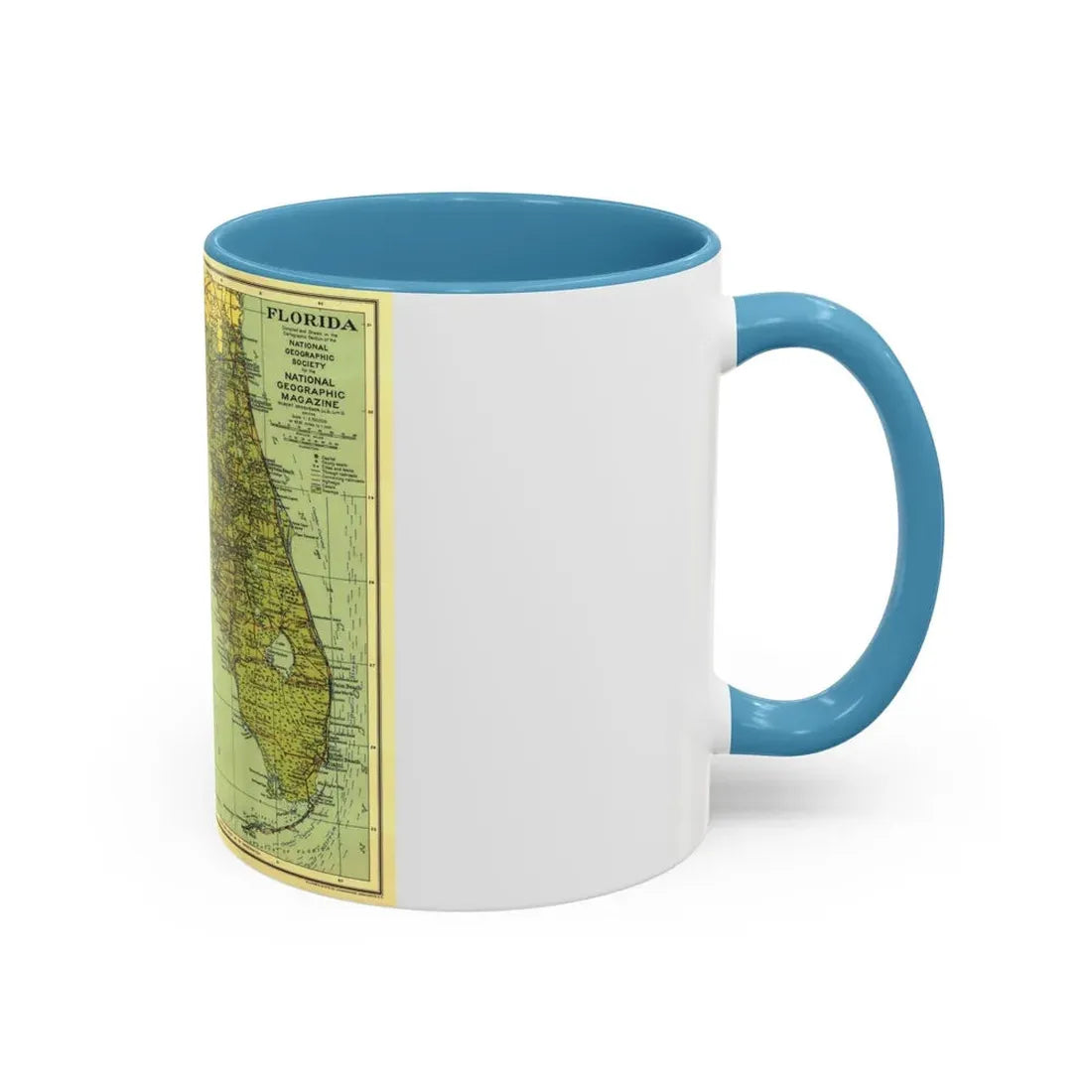 USA - Florida (1930) (Map) Accent Coffee Mug - Go Mug Yourself