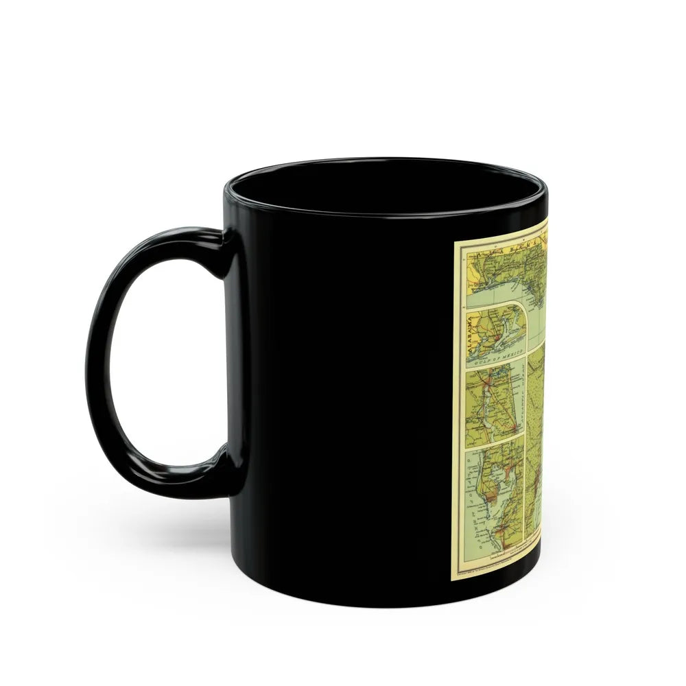 USA - Florida (1930) (Map) Black Coffee Mug-Go Mug Yourself