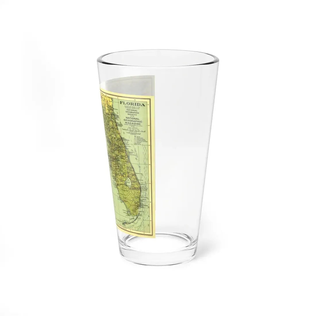 USA - Florida (1930) (Map) Pint Glass 16oz - Go Mug Yourself