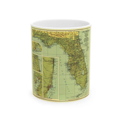 USA - Florida (1930) (Map) White Coffee Mug-11oz-Go Mug Yourself