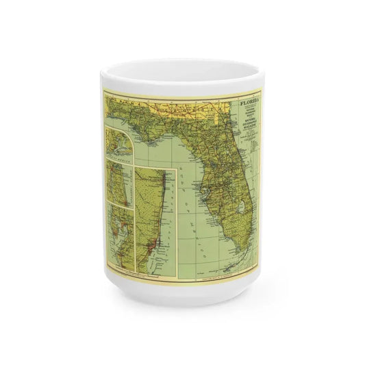 USA - Florida (1930) (Map) White Coffee Mug 15oz - Go Mug Yourself