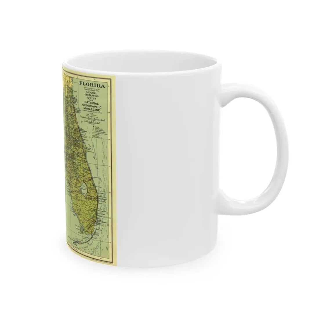 USA - Florida (1930) (Map) White Coffee Mug - Go Mug Yourself