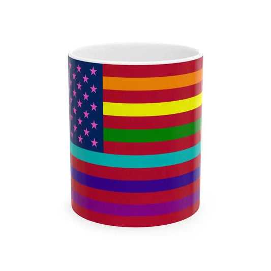 USA Gay flag (United States) White Coffee Mug 11oz - Go Mug Yourself