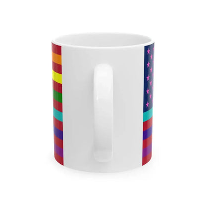USA Gay flag (United States) White Coffee Mug - Go Mug Yourself