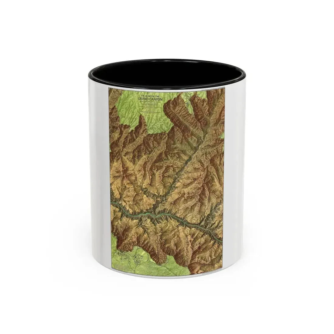 USA - Grand Canyon National Park, Arizona (1978) (Map) Accent Coffee Mug 11oz Black - Go Mug Yourself