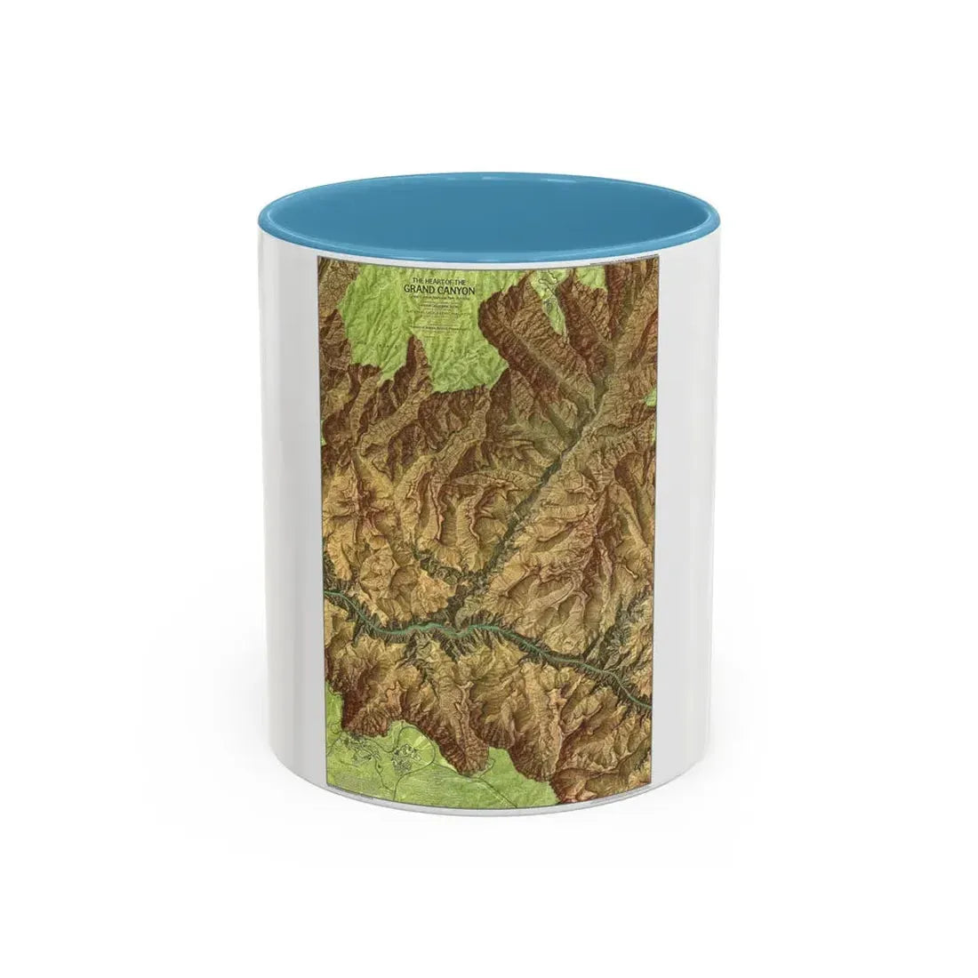 USA - Grand Canyon National Park, Arizona (1978) (Map) Accent Coffee Mug 11oz Light Blue - Go Mug Yourself