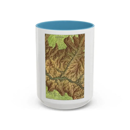 USA - Grand Canyon National Park, Arizona (1978) (Map) Accent Coffee Mug 15oz Light Blue - Go Mug Yourself